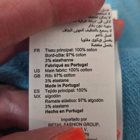 Sandro Pullover BunnieHoodie Bleu Clair XXLarge - Picture 6 of 8